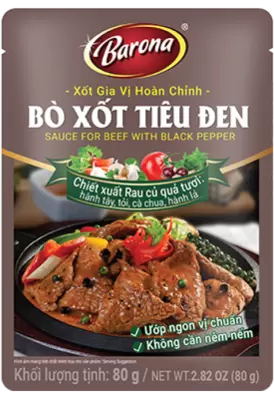 Xốt Gia Vị Hoàn Chỉnh Barona - Bò Xốt Tiêu Đen