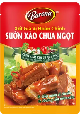 Xốt Gia Vị Hoàn Chỉnh Barona - Sườn Xào Chua Ngọt