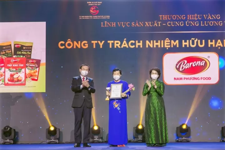 Barona vinh dự nhận giải thưởng Thương hiệu Vàng TP.HCM 2021